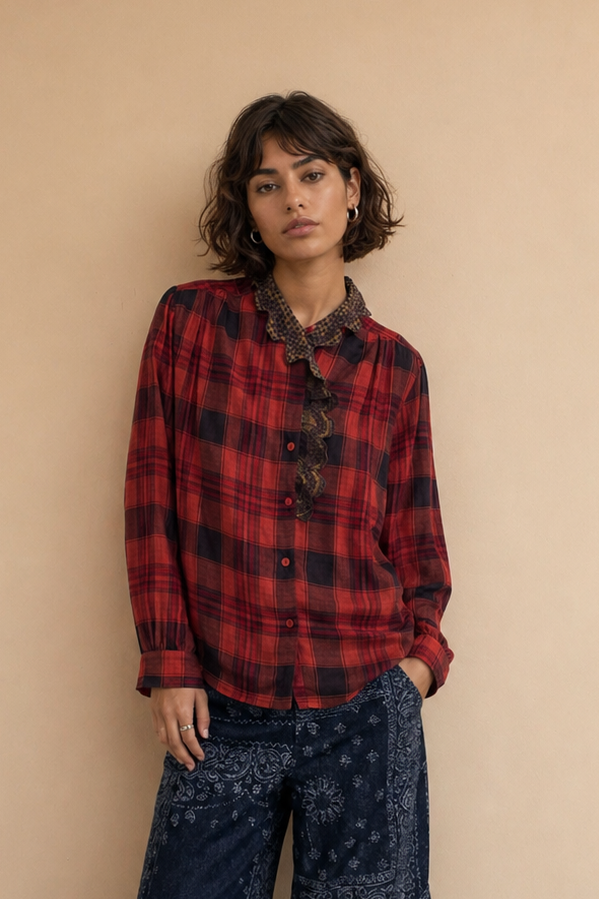 Top Alya - Carreaux Rouges