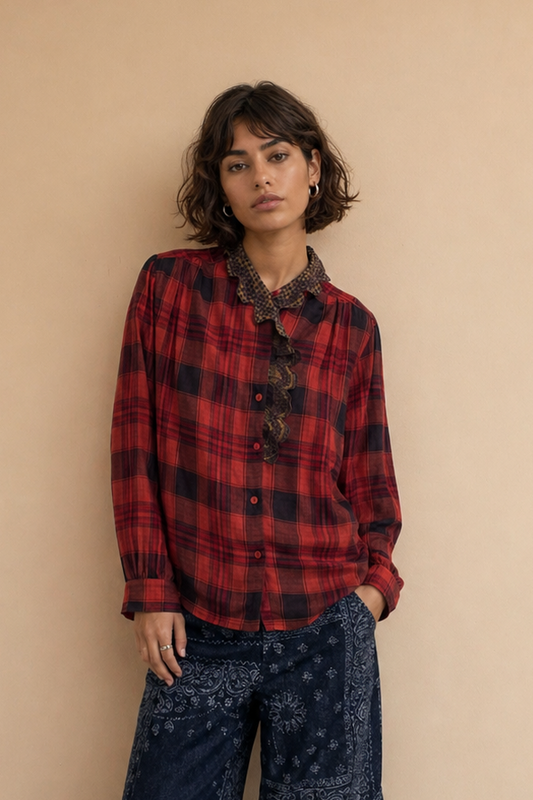 Top Alya - Carreaux Rouges