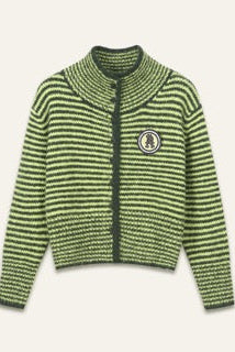 Gilet zippé Armanda - Rayures vertes