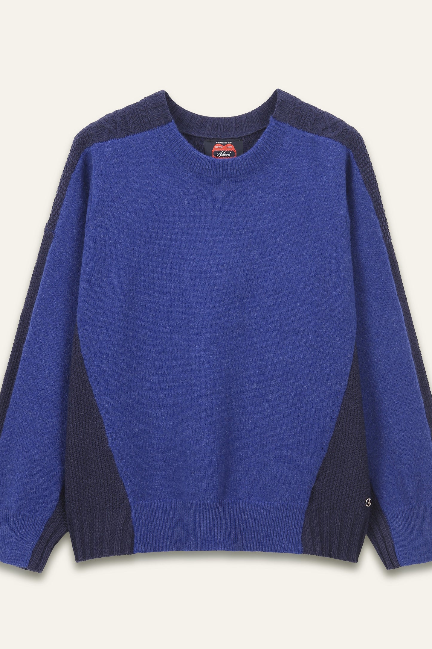 Pull bicolore Bruna - Bleu roi