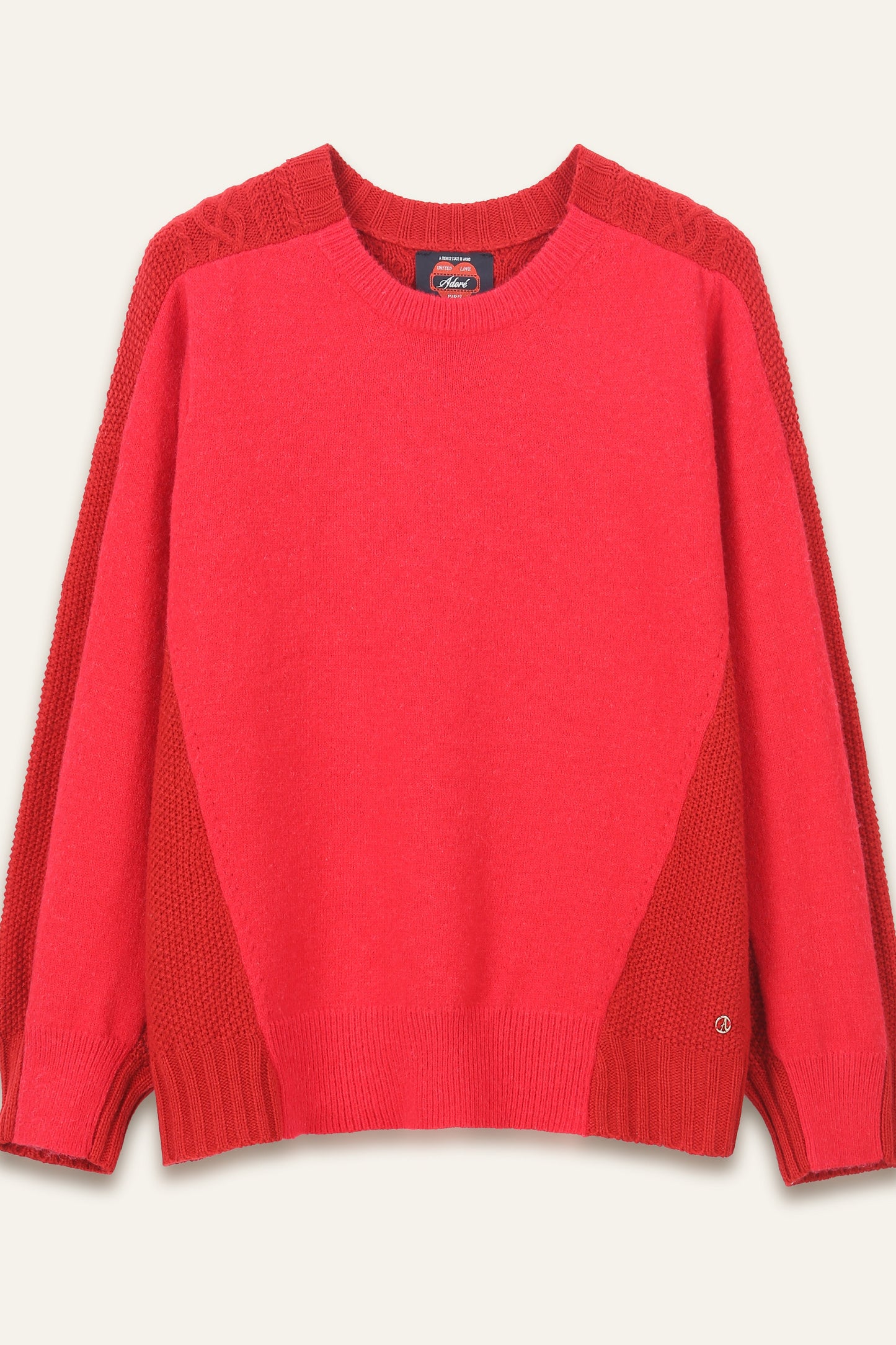 Pull bicolore Bruna - Rouge