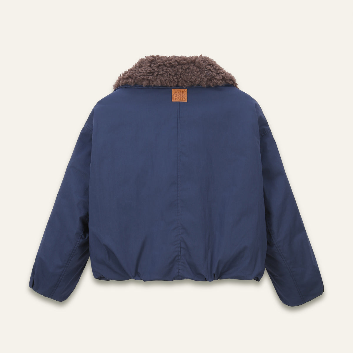 Bomber en laine col fausse fourrure Aurelio - Marine