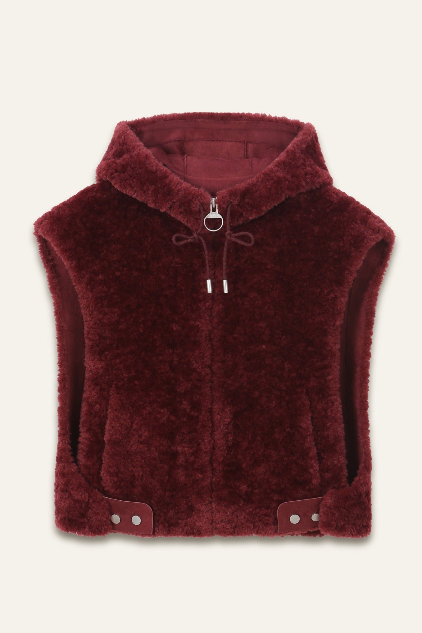 Veste sans manches fausse fourrure Delia - Burgundy