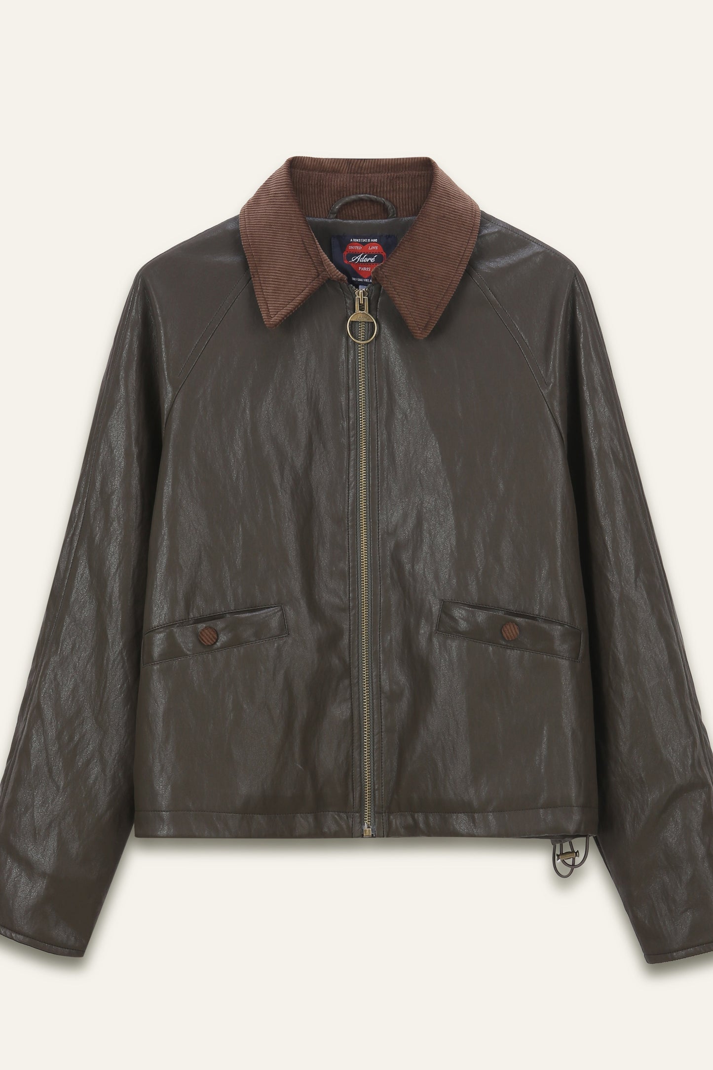 Barn jacket effet cuir Maelys - Choco