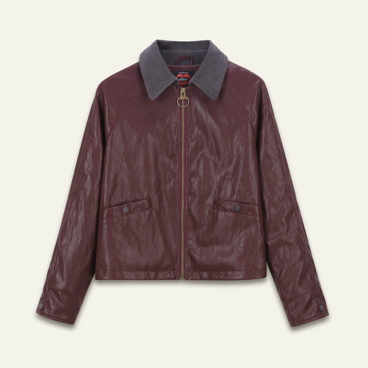 Blouson effet cuir col barn jacket Maelys - Bordeaux