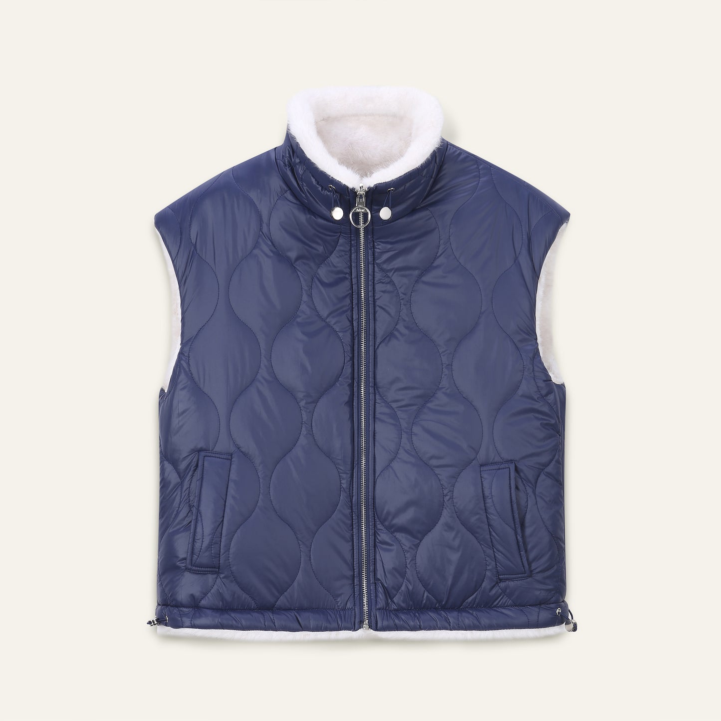 Veste réversible sans manches Anne Laure - Navy