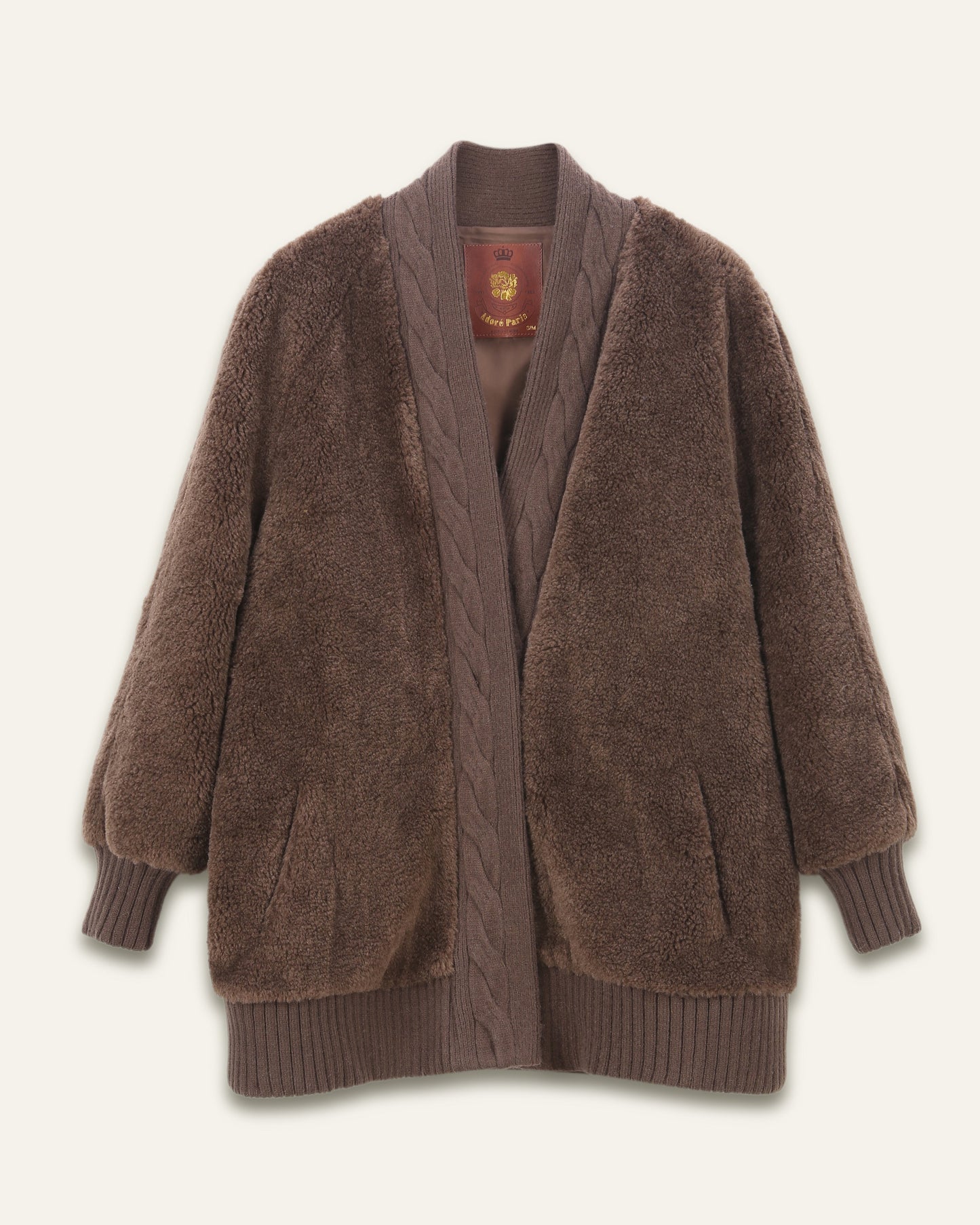 Cardigan fausse fourrure Robine - Chocolat