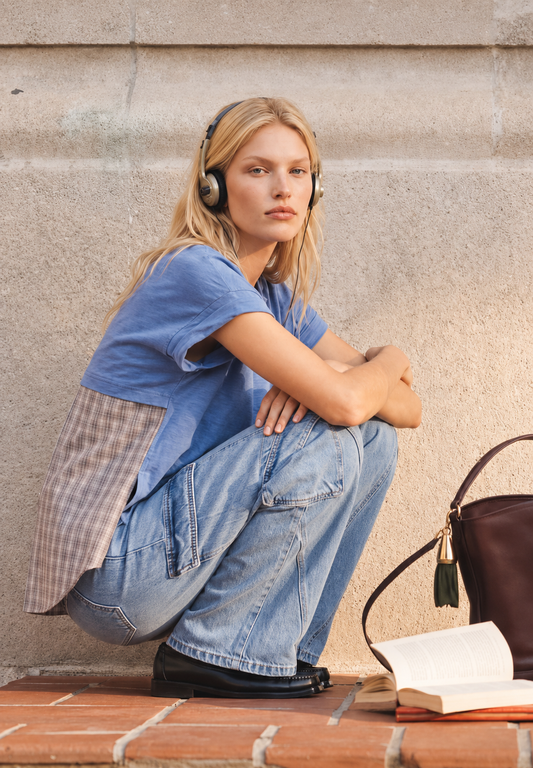 T-shirt bi-matière Estuve - Denim