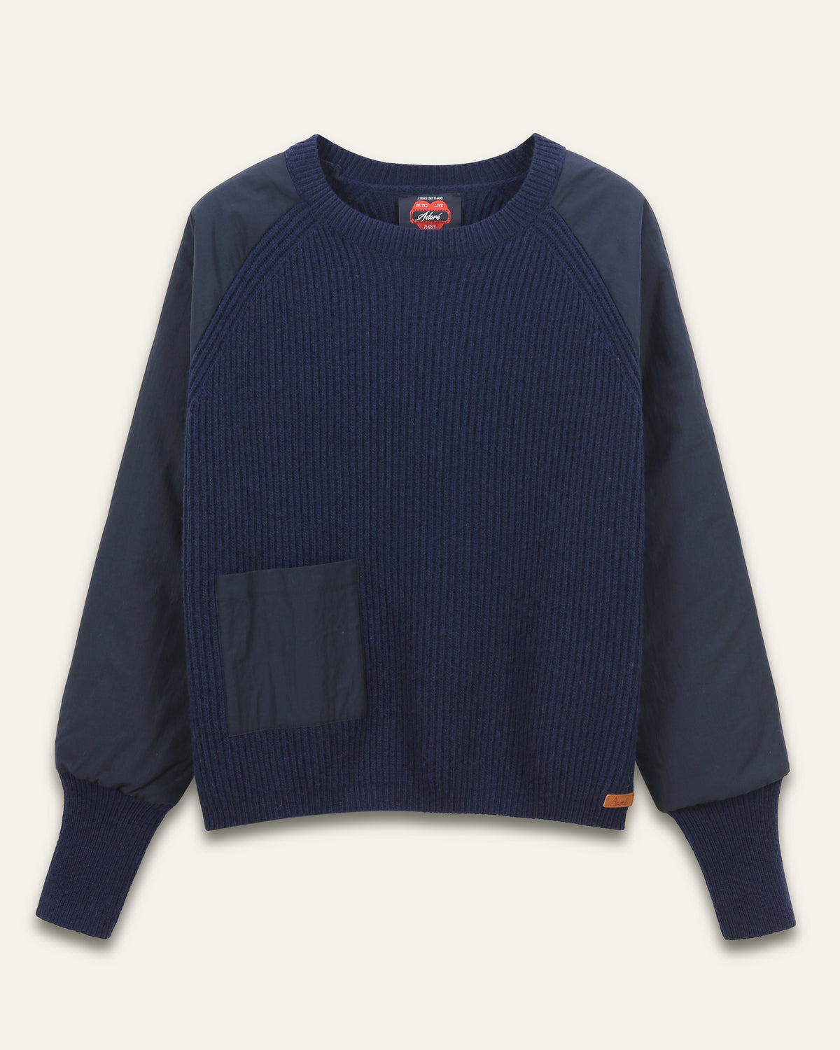 Pull bi-matière manches raglan Diego - Marine