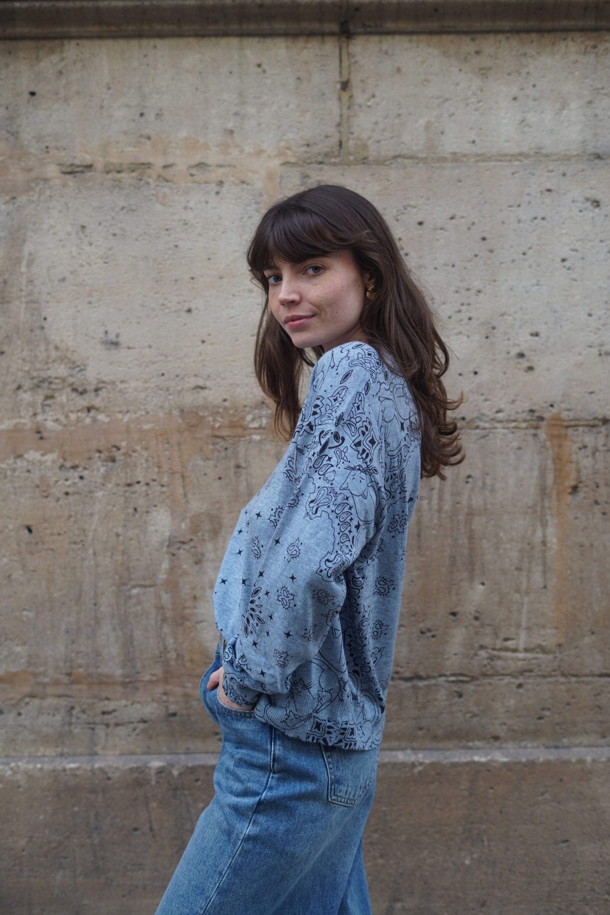 Pull Linda Bandana aux motifs Chat