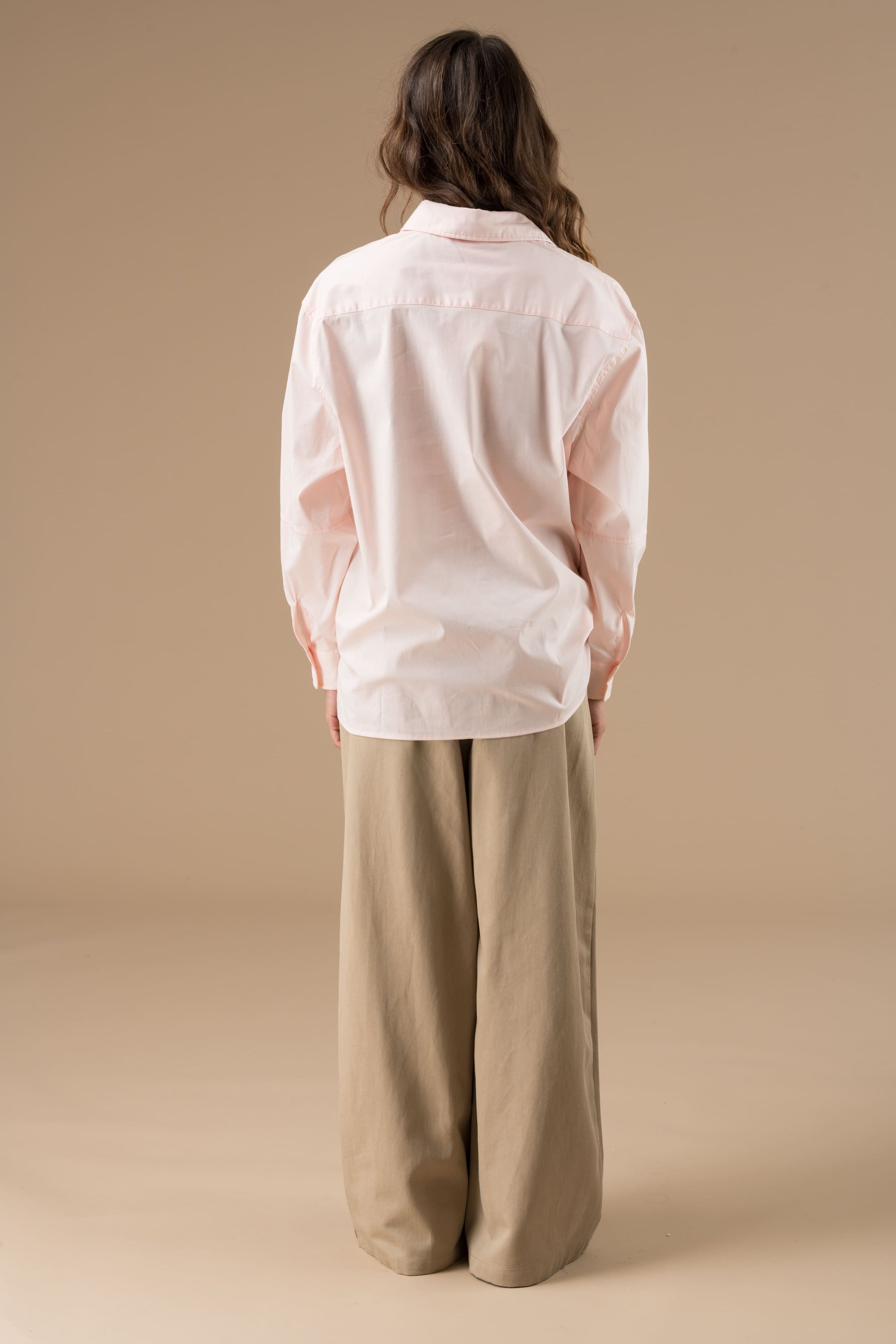 Chemise Daria Rose Pâle à manches longues