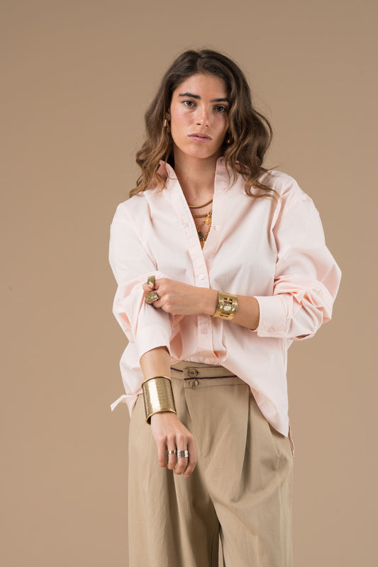 Chemise Daria Rose Pâle à manches longues