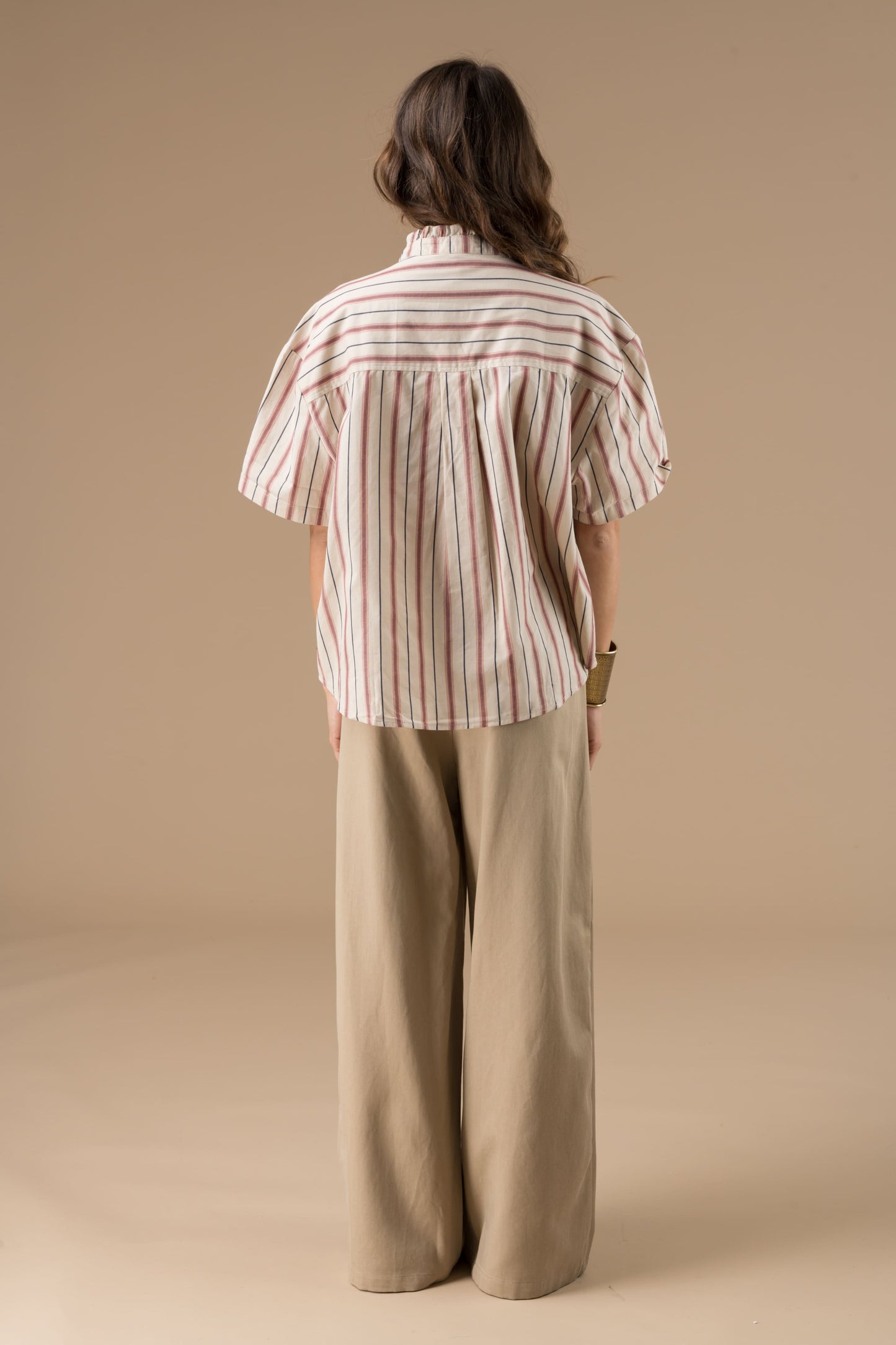 Chemise Jelena Rayures beiges et rouges