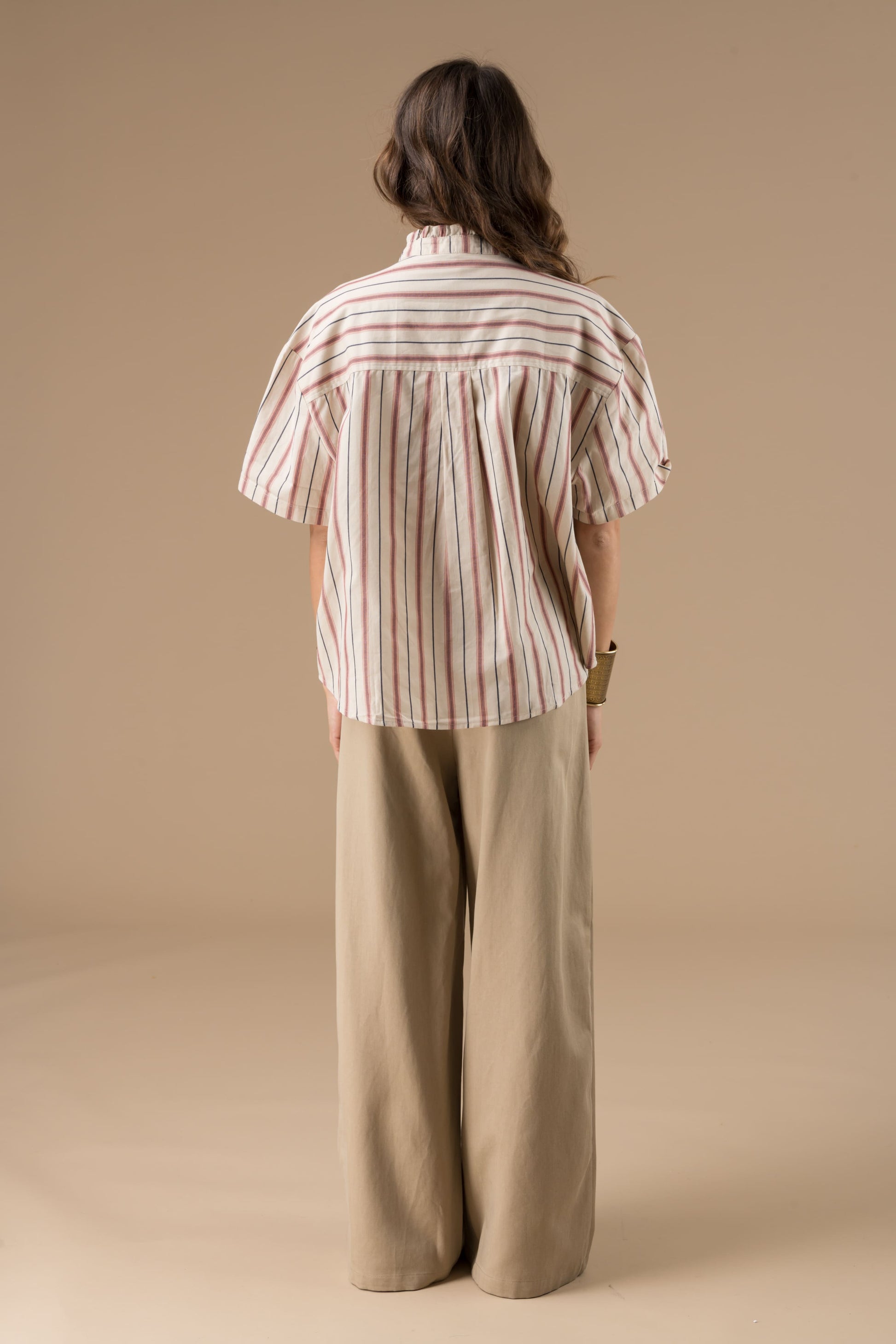 Chemise Jelena Rayures beiges et rouges