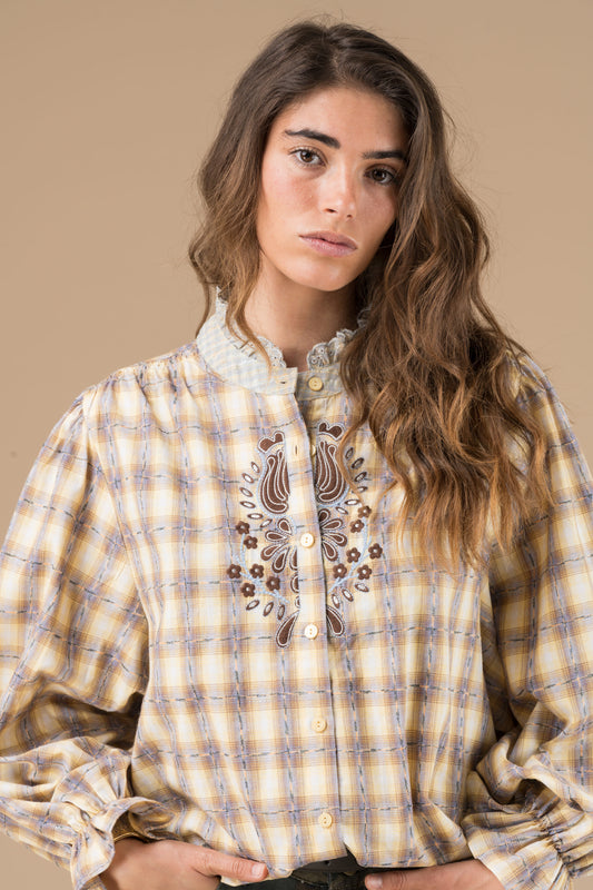 Chemise Kimber Carreaux Jaune et Ciel