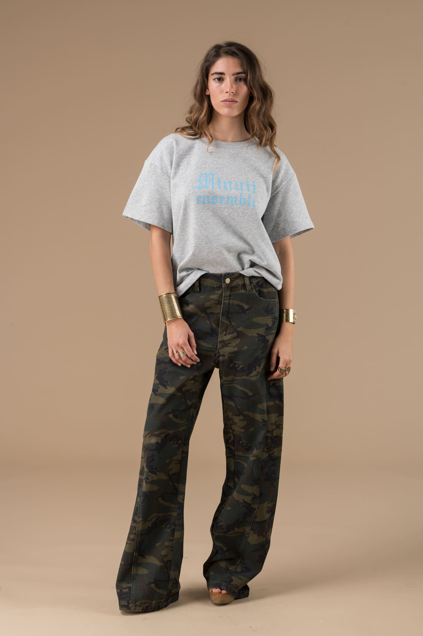 T-shirt Bobbie Gris Chiné manches courtes