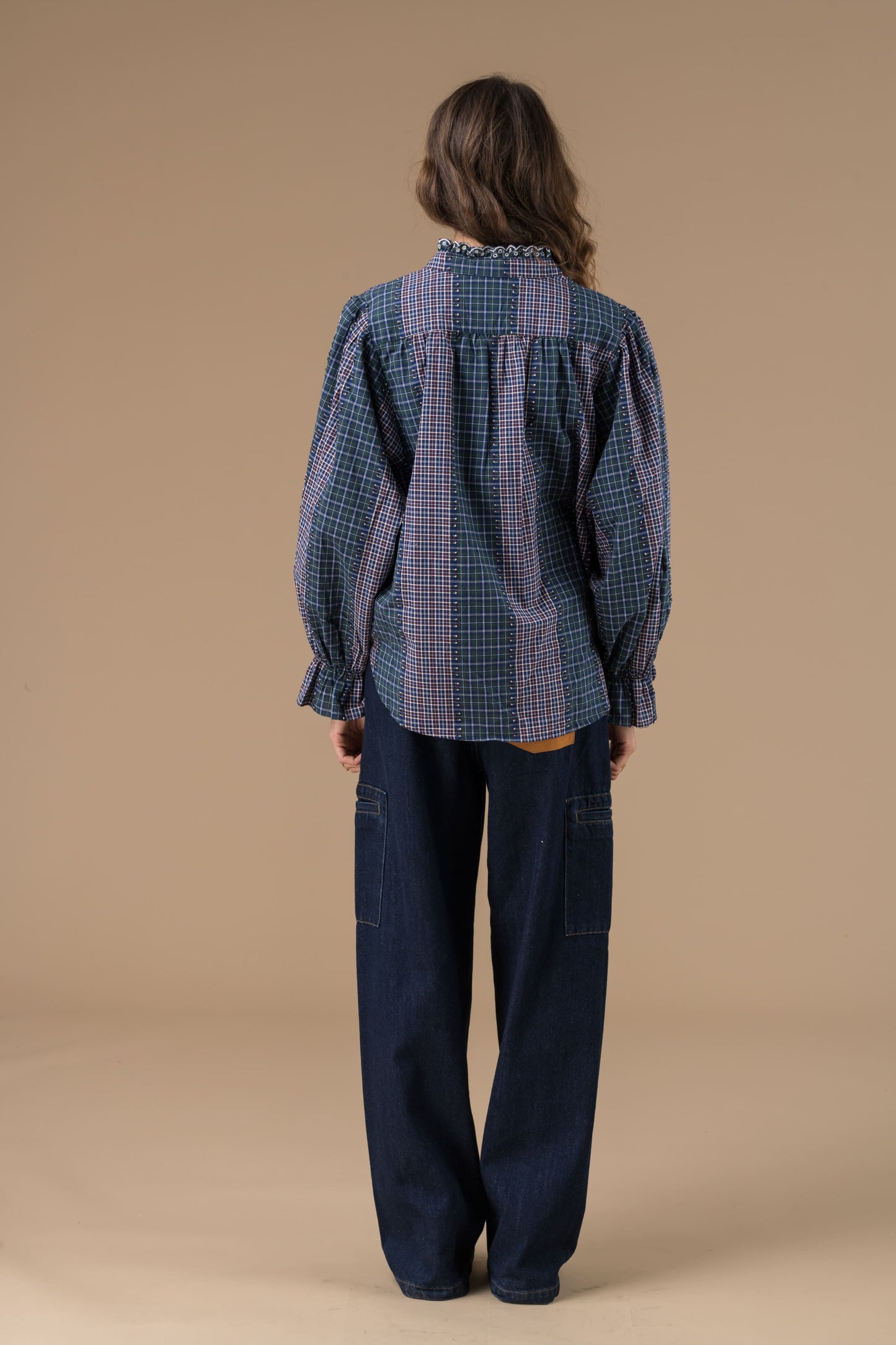 Chemise Kimber Carreaux Bleus et Bordeaux