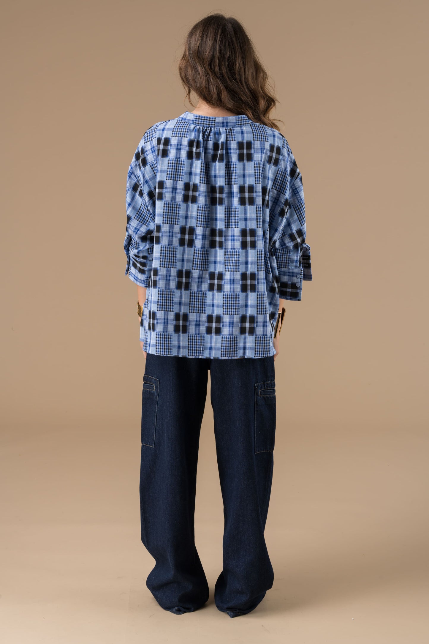 Blouse Cyrielle Patchwork bleus