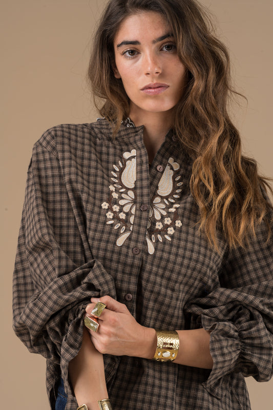 Chemise Kimber Carreaux Chocolat et noir