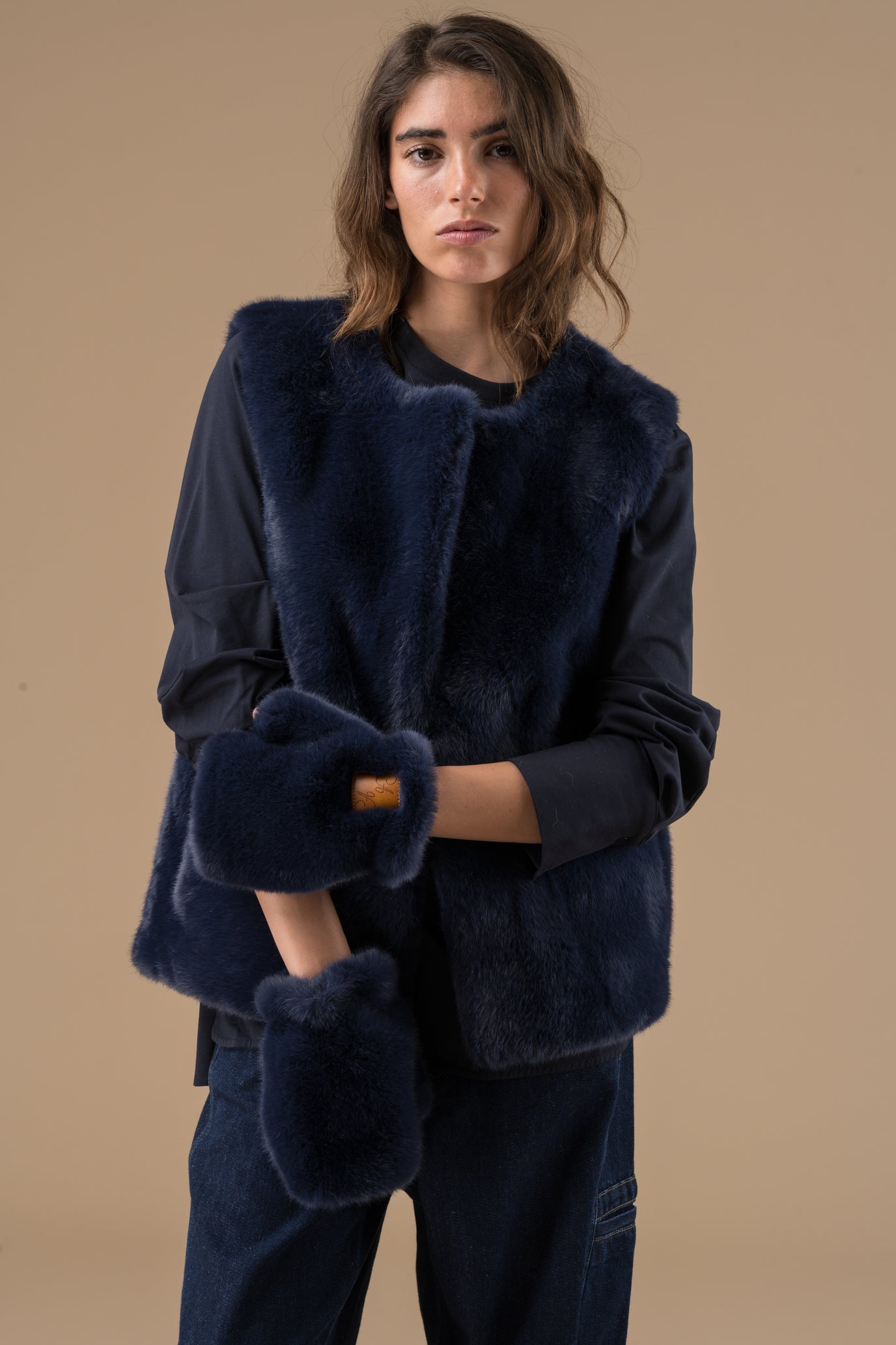 mitaines Bimba en fausse fourrure douce