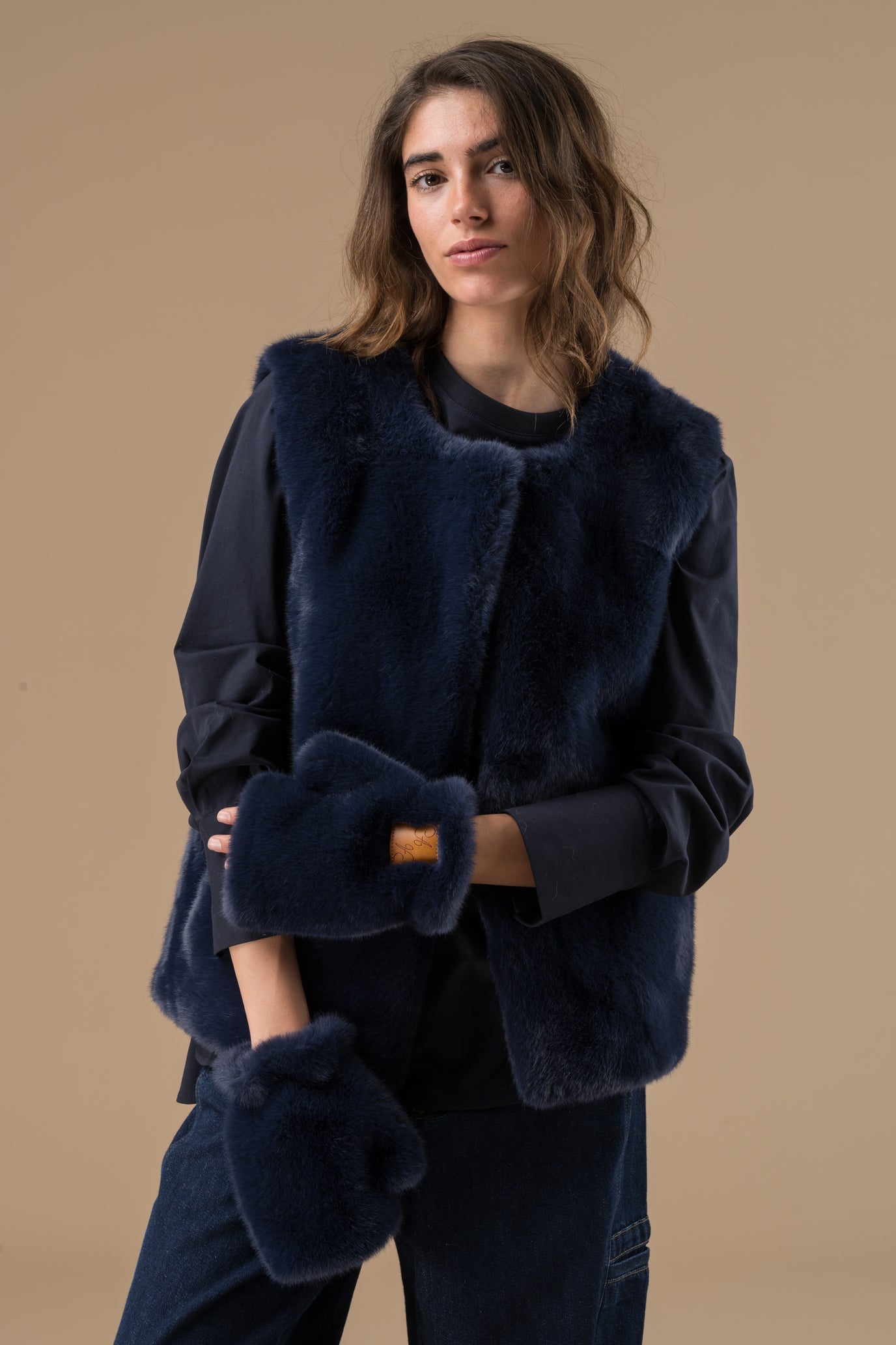 mitaines Bimba en fausse fourrure douce
