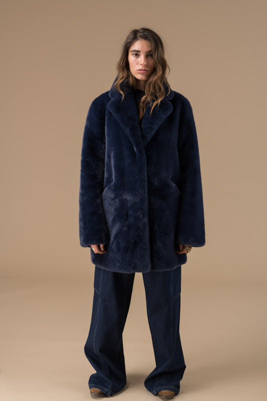 Manteau Tatiana fourrure et col tailleur