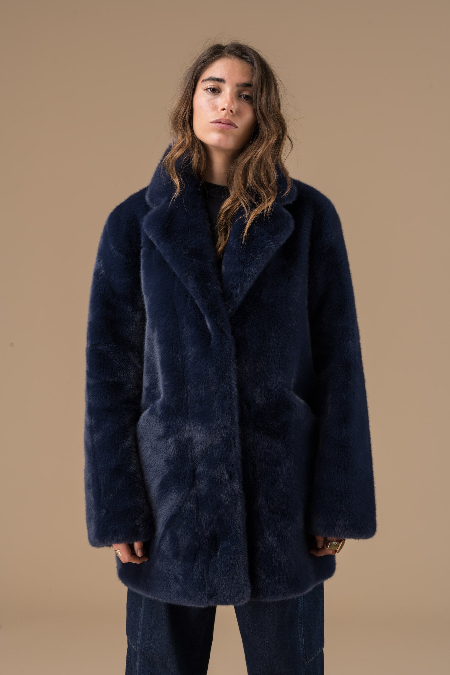 Manteau Tatiana fourrure et col tailleur