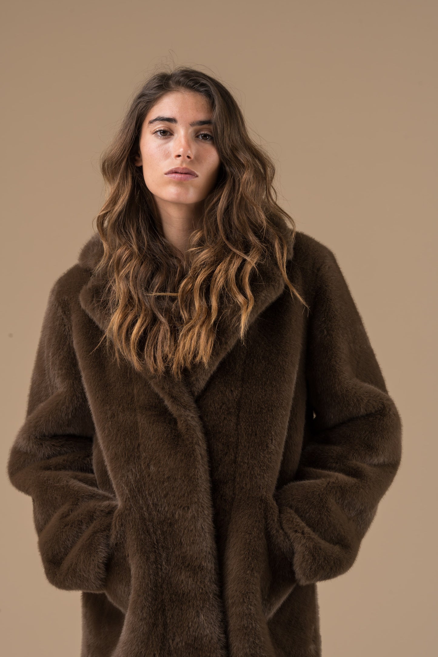 Manteau Tatiana fourrure et col tailleur