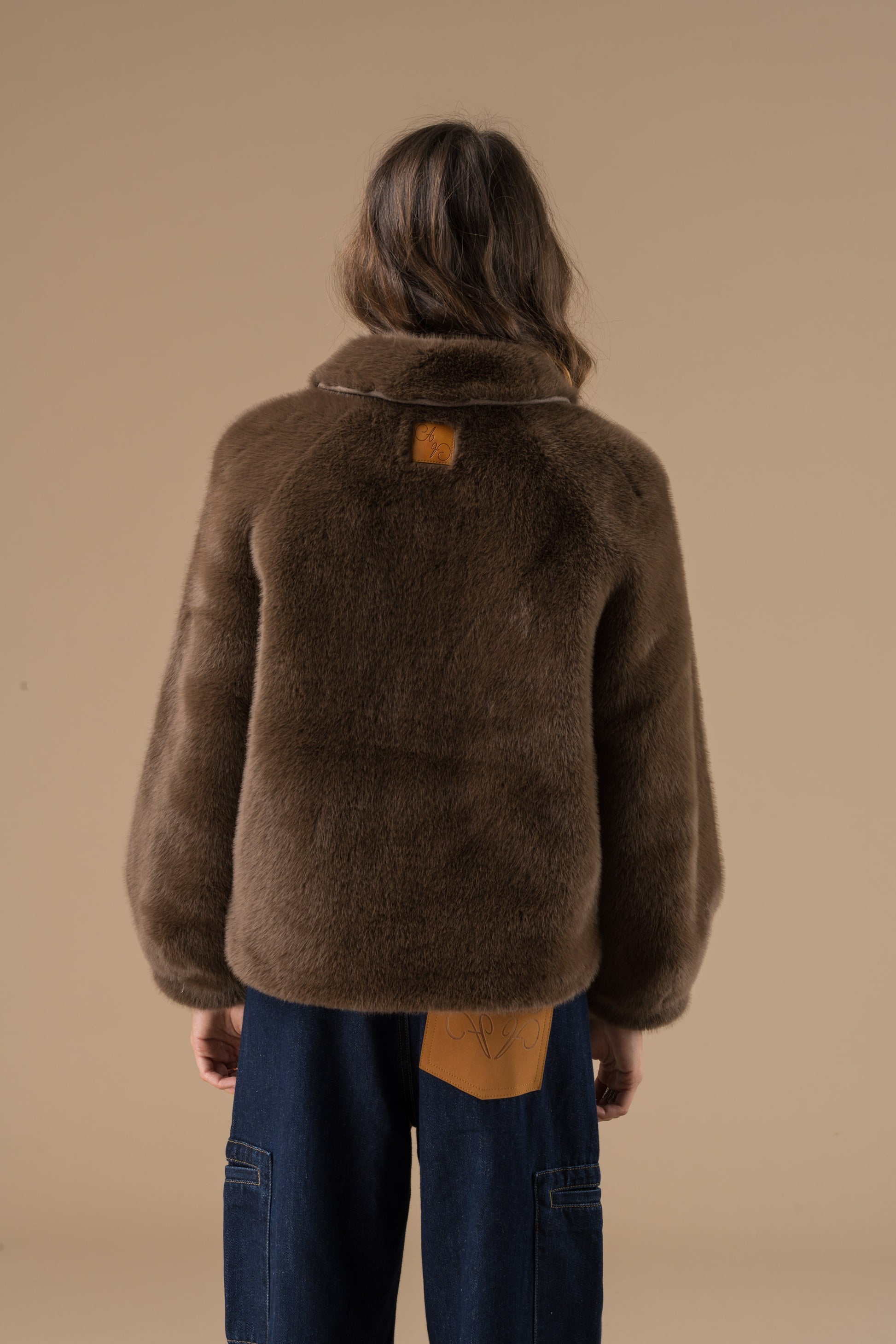 Manteau Natacha en fourrure façon velours