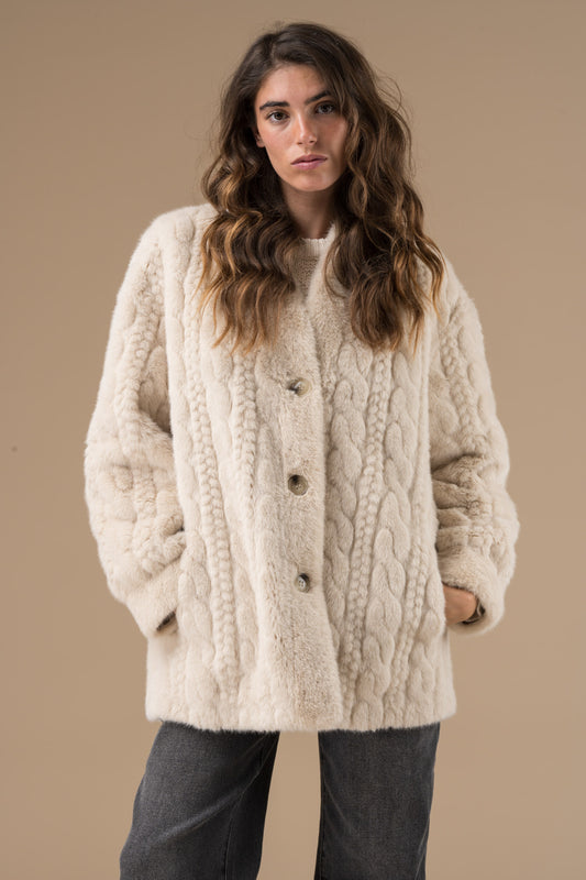 Veste Veronica Ecru au col classique