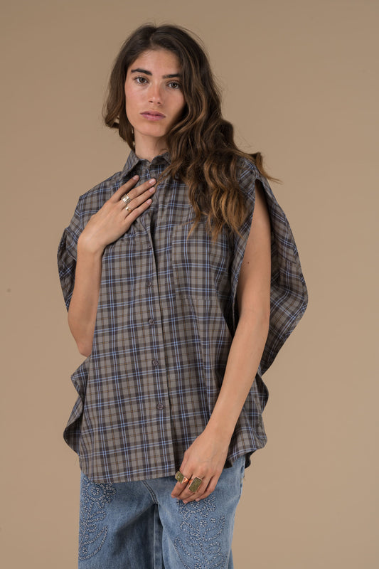Chemise Fabiola Carreaux Bleus