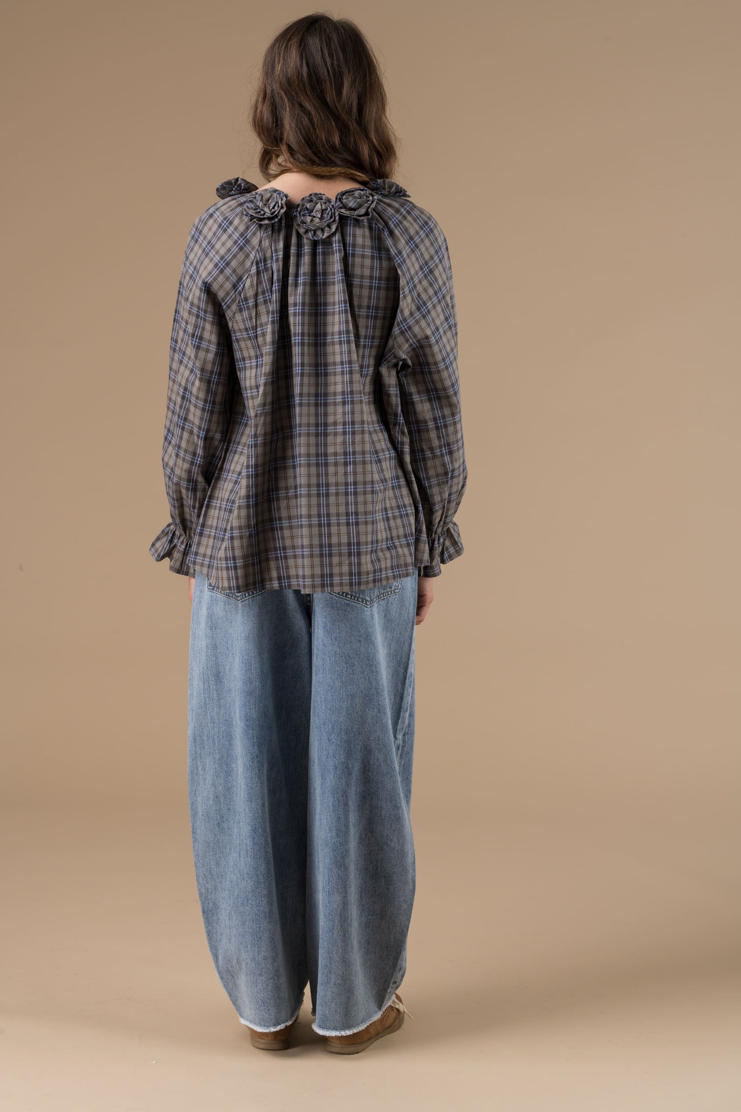 Blouse Amaryllis Carreaux bleus