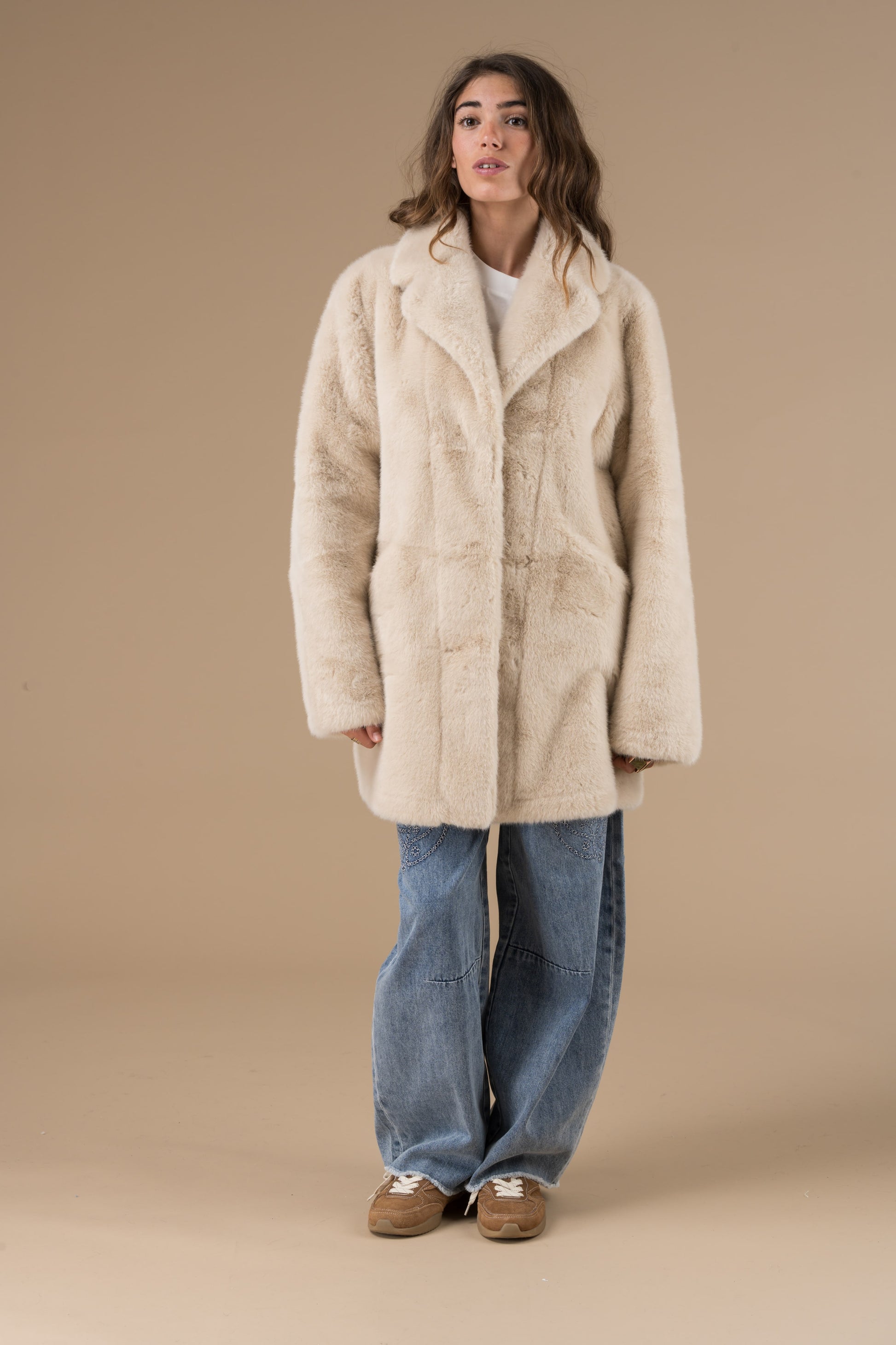 Manteau Tatiana fourrure et col tailleur
