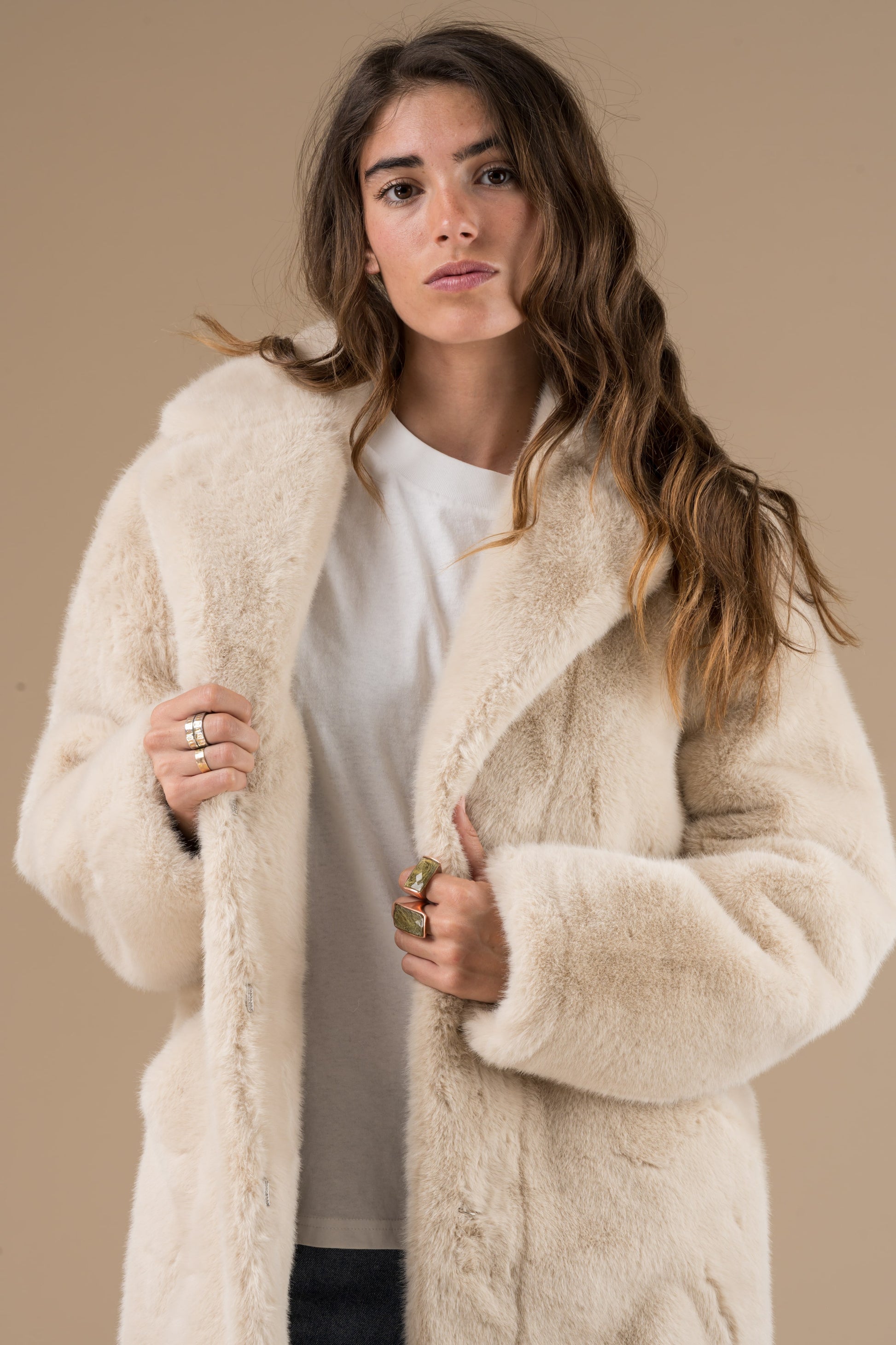 Manteau Tatiana fourrure et col tailleur