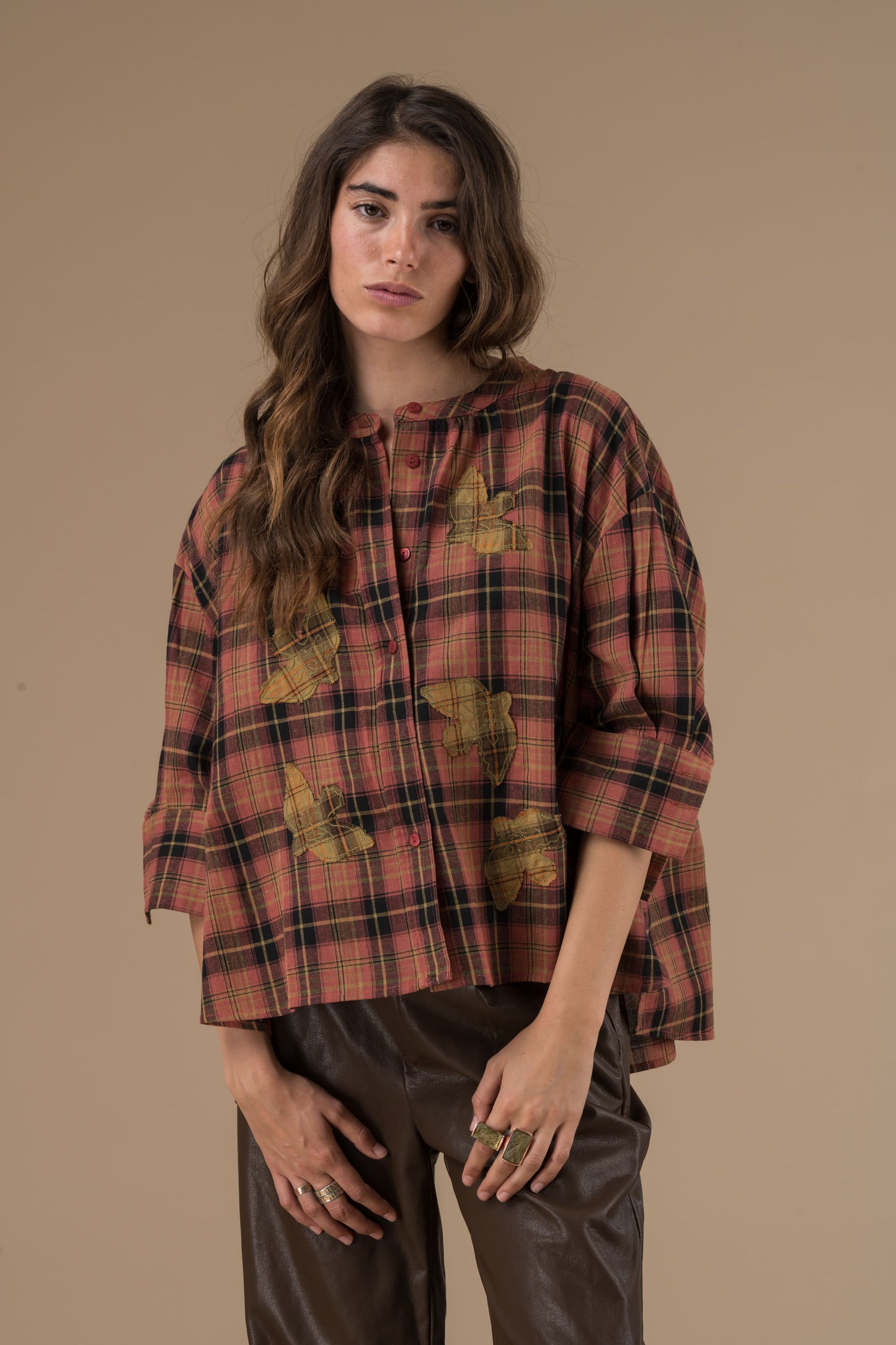 Blouse Cyrielle Rayures bordeaux et grise