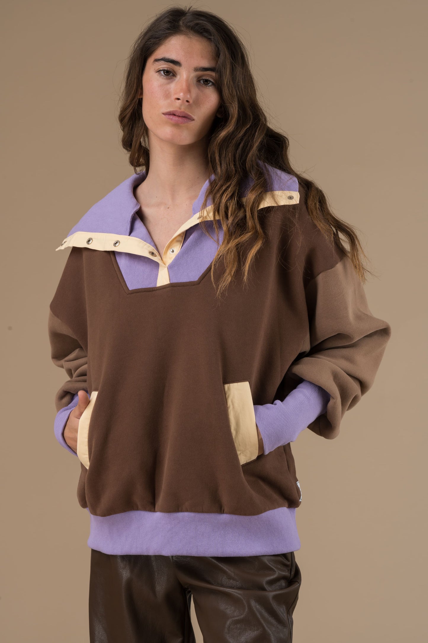 Sweat Irene Chocolat manches longues