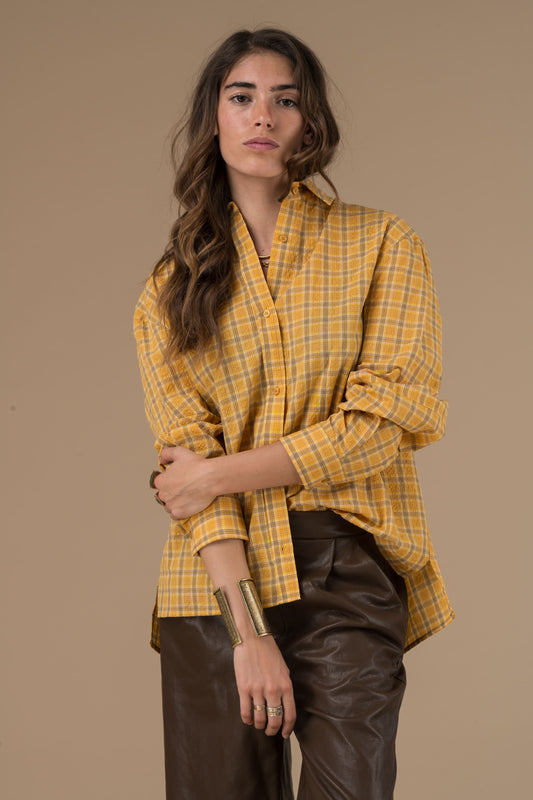 Chemise Daria Carreaux Moutarde