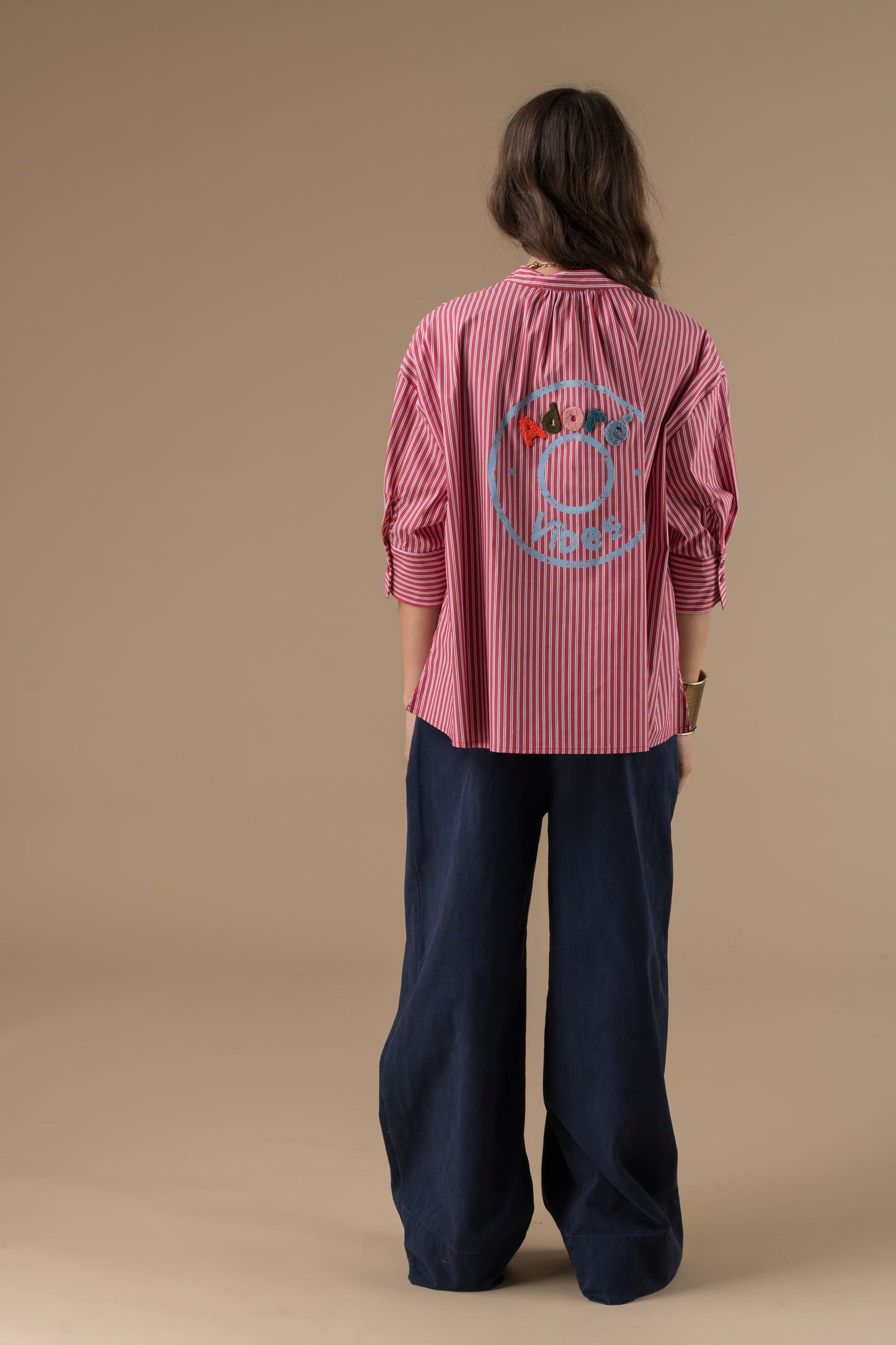 Blouse Cyrielle Rayures rouges