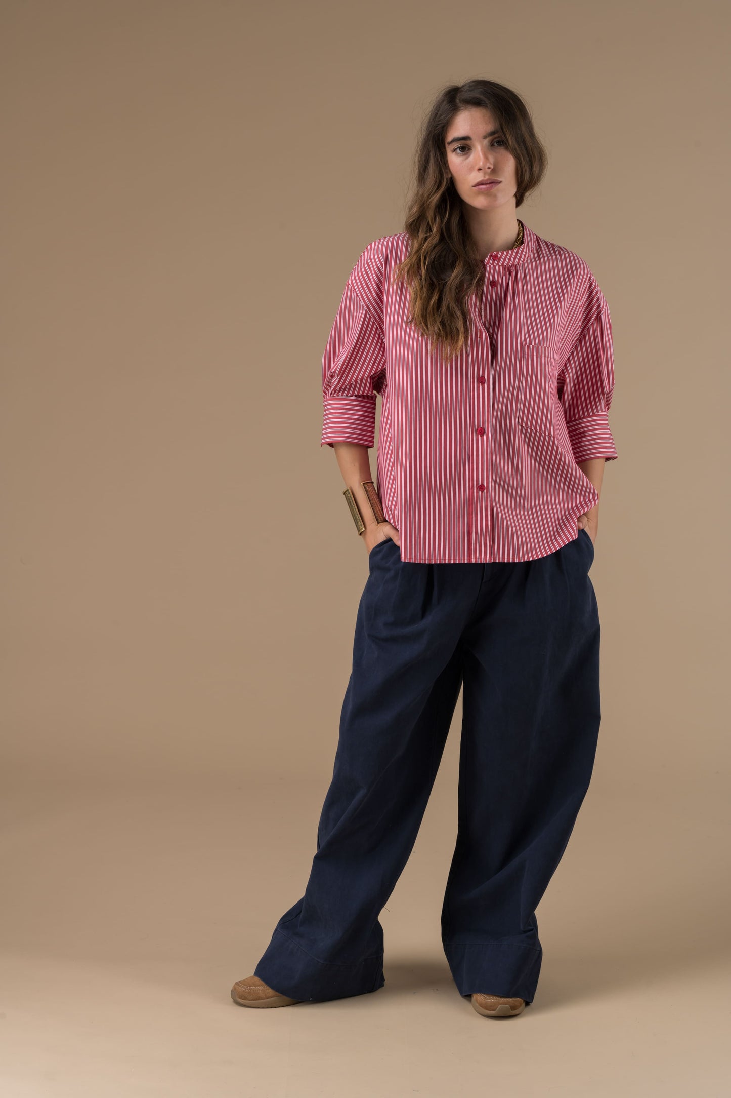Blouse Cyrielle Rayures rouges