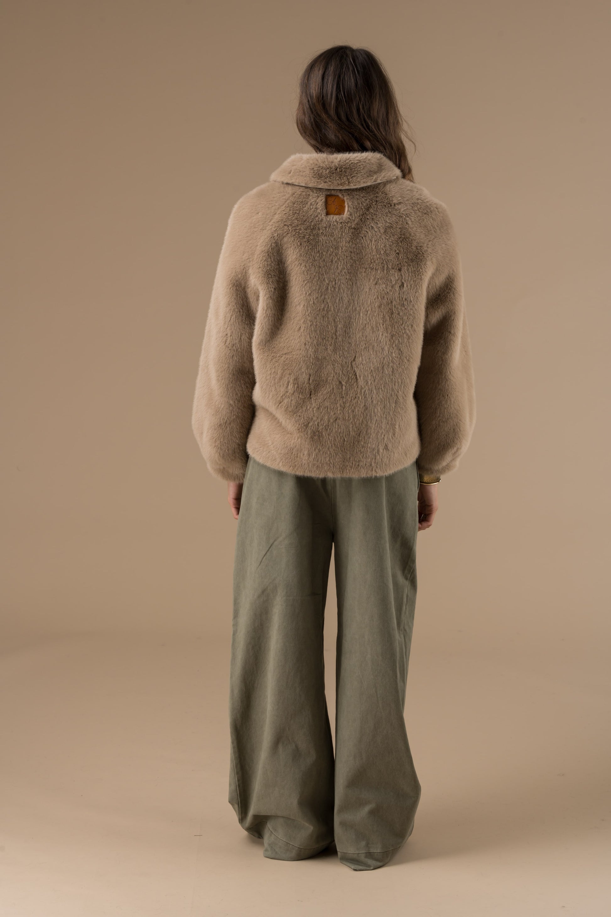 Manteau Natacha en fourrure façon velours