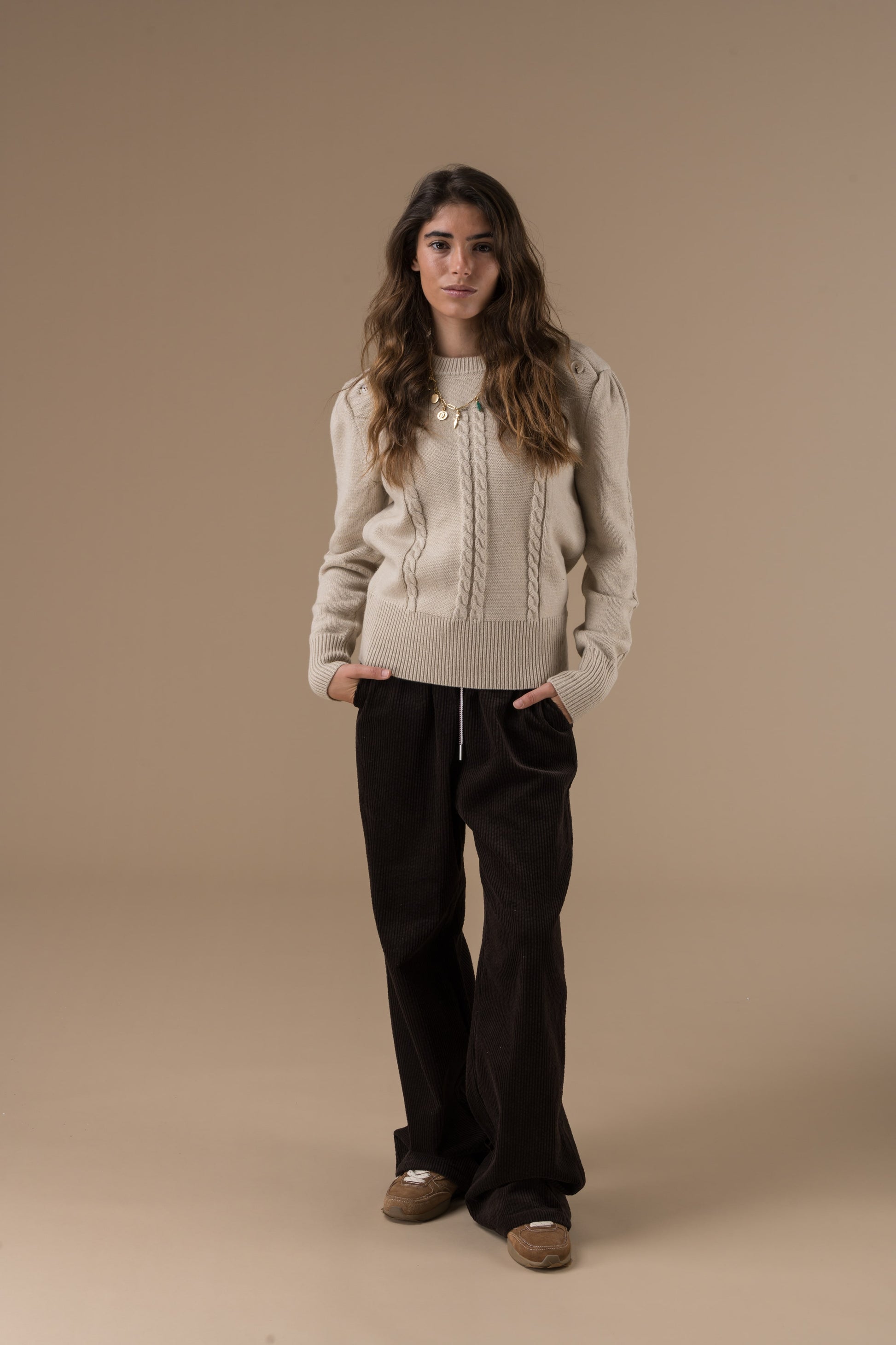 Pantalon Cleo velours côtelé esprit tailleur