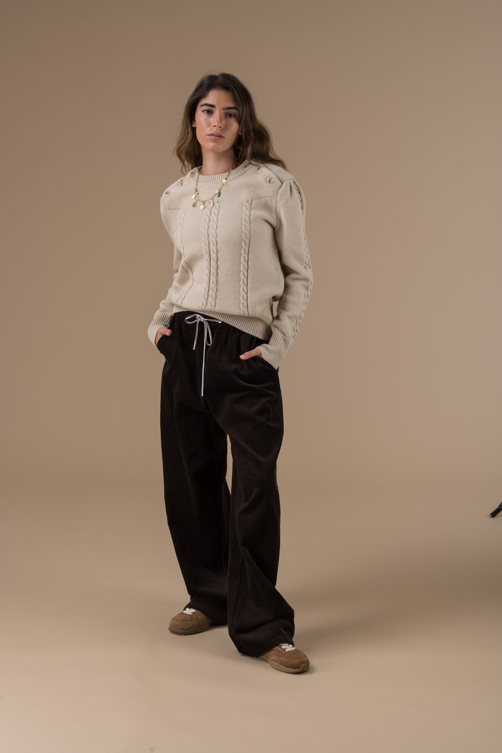 Pantalon Cleo velours côtelé esprit tailleur