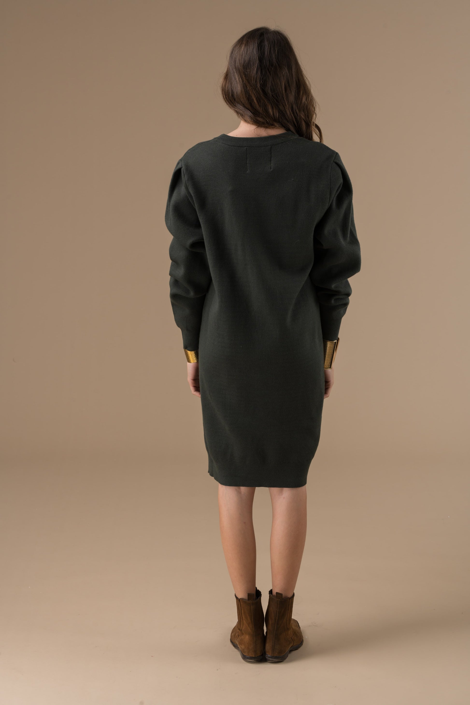 Robe Isilde en maille à manches longues
