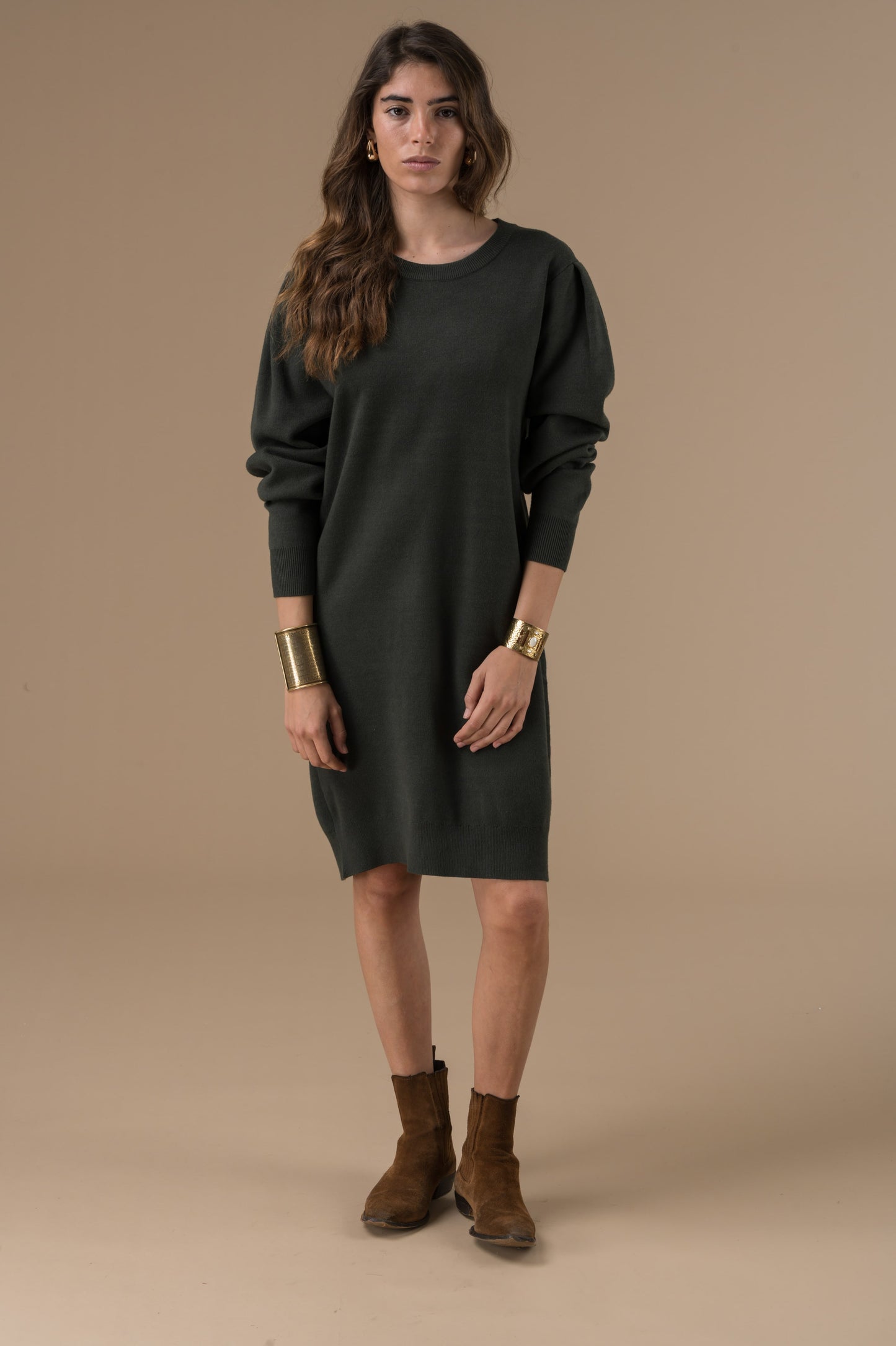 Robe Isilde en maille à manches longues