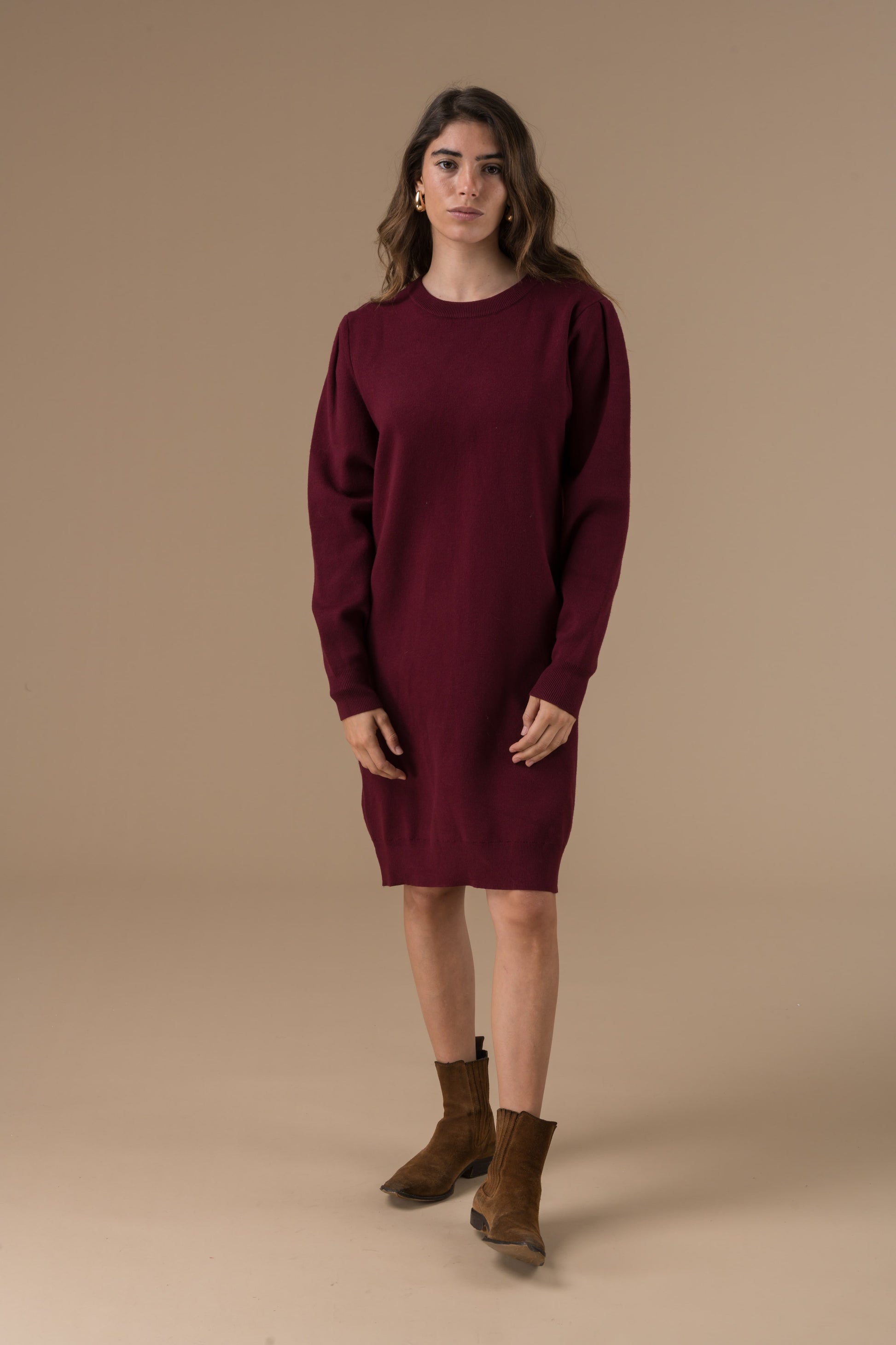 Robe Isilde en maille à manches longues