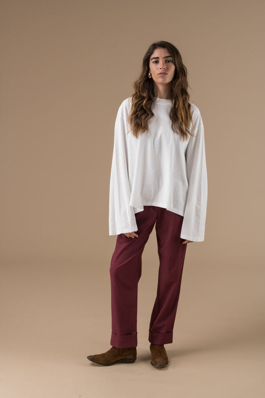 Pantalon Zoe à fines rayures raffinées