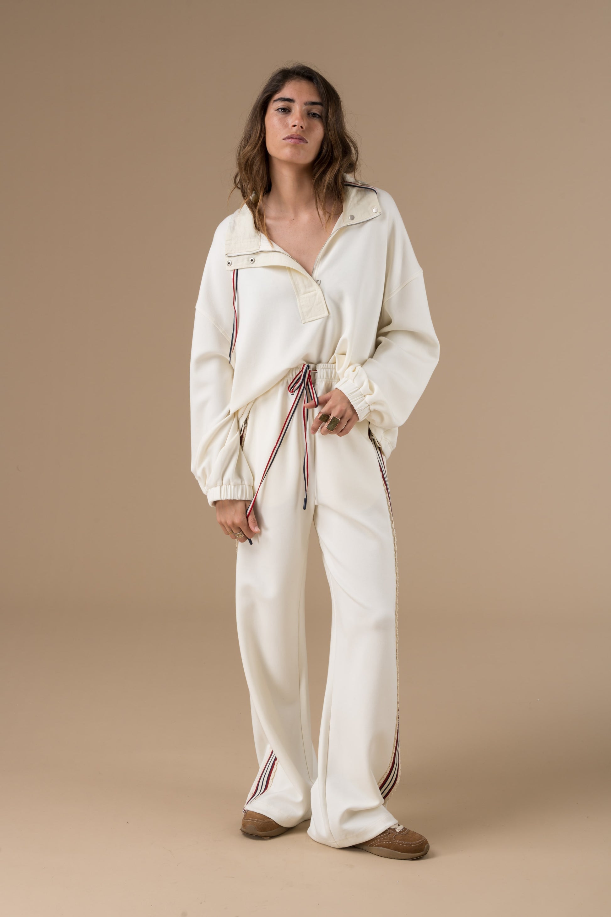 Pantalon Fran à bandes et ruban tricolore