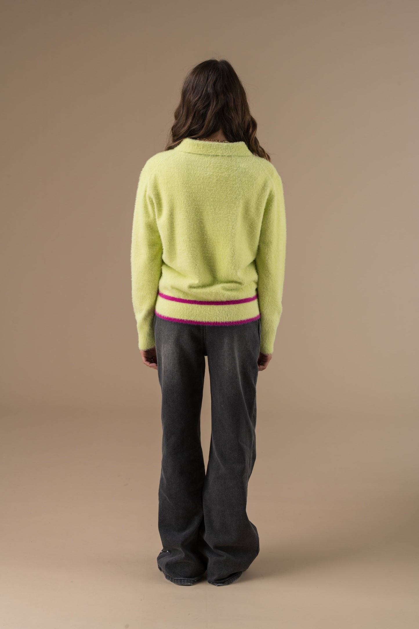 Pull Elwen manches longues à col boutonné