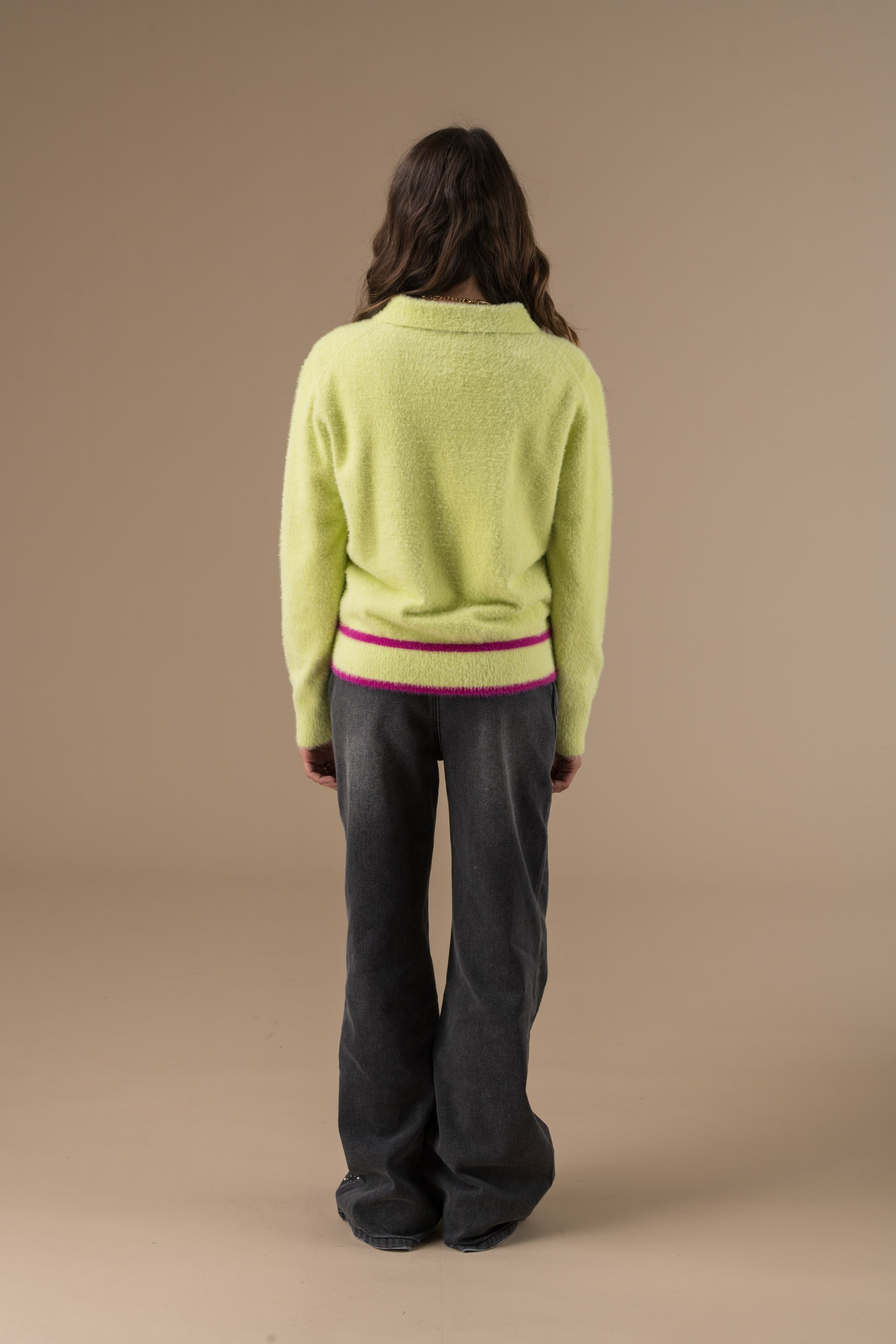 Pull Elwen manches longues à col boutonné
