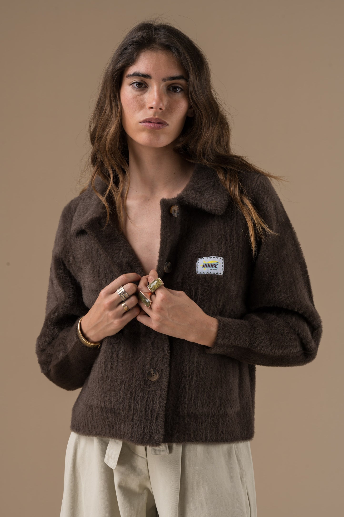 Gilet Honorine manches longues en maille douce